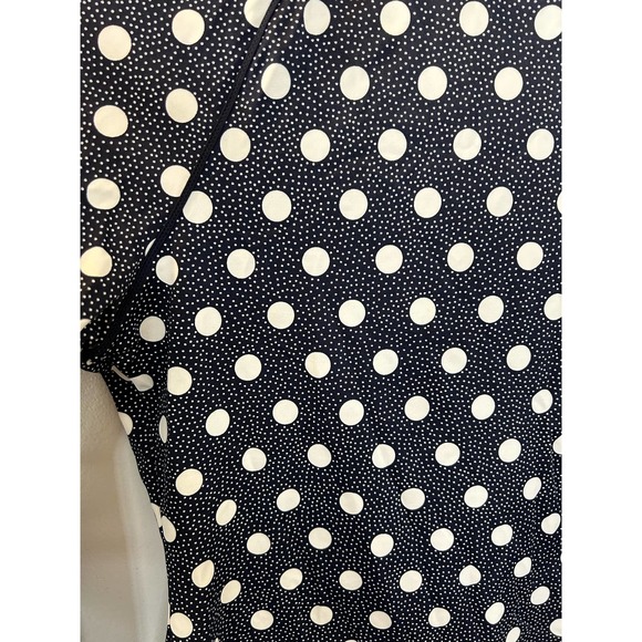 Boden Navy & White Long Sleeve Polk a Dot Swim Top | Size 8 - Picture 5 of 11